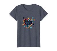 Accepter Mes défauts : cœur d'amour Personnel inspirant T-Shirt, Femme, Bleu Chiné, XS