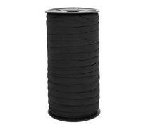 Accesorio de costura con banda elástica de 8 mm y 100 yardas, banda elástica elástica, accesorio de costura elástico, cordón elástico artesanal de punto plano para cinturones, (Noire)