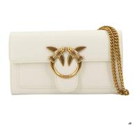 PINKO Sac pochette Love One en cuir 19 cm beige