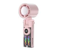 Accesorios Compactos Avec Cordón Para Trabajo Pêche Pique-nique Viajes En Climat Cálido | Ventilador Manual Portátil,Ventilador Plegable Avec Luces Para Refrescar Manos |