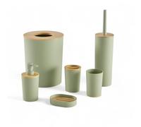 Access SDB, Lot de 6, en Plastique, Bambou, Ensemble Complet, Green