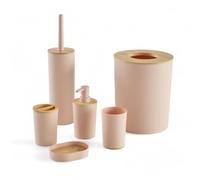 Access SDB, Lot de 6, en Plastique, Bambou, Ensemble Complet, Pink