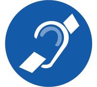 accessibilité handicap mal entendant rond - 10cm - Autocollant/Sticker