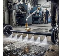 Accessoire 2-en-1 pour Lave-Haute Pression sous-Châssis, Balai d’Eau 24 Pouces avec 2 Buses, Nettoyeur sous-Carrosserie avec Bâtons d’Extension, Compatible 1500-4000 PSI