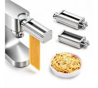 Accessoire à Pâtes pour Kenwood 3 pcs - Pour Robots Pâtissiers, Rouleau à Pâtes, Coupe-Spaghetti & Coupe-Fettuccine - Accessoires en Acier Inoxydable Avec Adaptateur Inclus par MMOBIEL