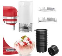 Accessoire à Râper la Glace pour Kitchen Aid Robot Patissier, Machine à Glace Pilée avec 8 Moules, Accessoire de Pilonnage en Acier Inoxydable, Machine à Granita avec Lames à Gros et à Petit Grain