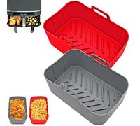 Accessoire Air Fryer, Paquet de 2 Moule Air Fryer pour Ninja Foodi AF300EU Dual Zone Airfryer 7,6L - Sans BPA & Lave-vaisselle, Panier Silicone aussi pour Ultenic K20 Friteuse à Double Tiroir
