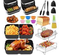 Accessoire Air Fryer Pour Ninja Af500Eu,Moule Air Fryer Pour Ninja Foodi Flex 10,4 L,2×5.2L,Ninja Air Fryer Accessoires Avec Grill