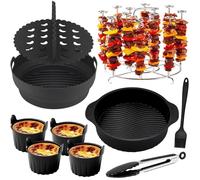 Accessoire Air Fryer Pour Ninja Airfryer Max 5,2L Af150Eucp Af160Eu Af161Eu,Silicone Moule Air Fryer Accessoires Plat Ronde Pliable