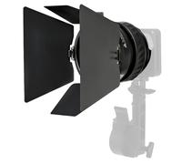Accessoire Amaran Mini Fresnel à Monture Bowens pour Projecteurs Ray 60c/120c et Halo 60x/100x - 12 cm (4,7 Pouces), Faisceau Orientable de 15 à 30°, avec Volets à 4 Vantaux pour la Photographie