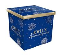 Accessoire Anniversaire/Urne Pliable Joyeux Anniversaire Bleue et Dorée