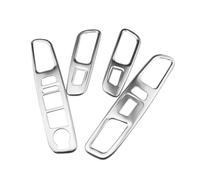 Accessoire Auto Intérieur Pour Jeep Pour Renegade 2018-2022 LHD 4 Pièces Porte Fenêtre Bouton Levage Panneau Garniture Décoration Autocollant Couverture Moulage Intérieure(Steel style)