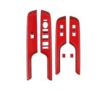Accessoire Auto Pour Hyundai Pour Kona 2024 2025 LHD Interrupteur Fenêtre Couvercle Bouton Levage Garniture Cadre Panneau Changement Vitesse De Sortie Ca(ABS Red I)