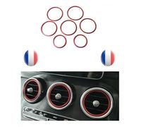 Accessoire automobile - Mercedes - Cercle anneau - Rouge - Lot de 7 - Grilles d'aération