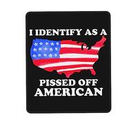 Accessoire Bureau Je M'Identifie comme Un Américain en Colère Durable Mouse Pad Étanche Mousepad pour Pc Ordinateur Travail 25X30Cm