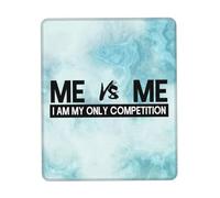 Accessoire Bureau Moi Contre Moi, Je suis Ma Seule Compétition Bords Surpiqués Mouse Pad Étanche Tapis De Souris pour Pc Ordinateur Travail 25X30Cm