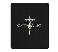 Accessoire Bureau Symbole Catholique Jésus Portable Mouse Pad Résistant À Usure Mousepad pour Gamer Maison Pc 25X30Cm