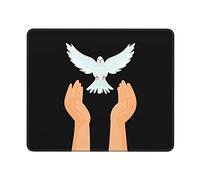Accessoire Bureau Une Main Met Une Colombe Blanche Base en Caoutchouc Anti-Dérapant Mouse Pad Lavable Mousepad pour Pc Bureau Travail 25X30Cm