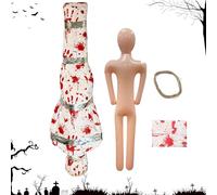 Accessoire Cadavre - Mannequin Gonflable Corps Entier | Grandeur Nature Sanglant Réaliste pour Clôture Scène de Crime Porche Jardin Extérieur