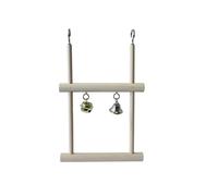Accessoire cage pour oiseaux balançoire trapèze double avec cloche Nobby Pet Blanc 12,5x20,5 cm