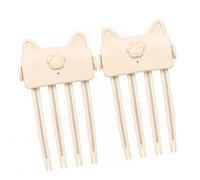Accessoire capillaire ludique en forme d ' oreille de, Beige | Structure de pince à dents de peigne, accent de patte surélevée pour l ' organisation du levage de la couronne à la