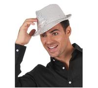Accessoire - Chapeau borsalino à sequins argent adulte