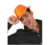 Accessoire - Chapeau borsalino à sequins orange adulte