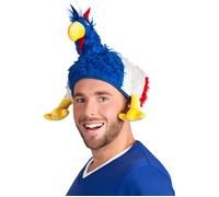 Boland 62021 - Chapeau Poule Tricolore, Bleu-Blanc-Rouge, Fan, Couvre-chef, France, Accessoire carnaval, Fête à thème, Fête à thème