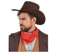 Deguisetoi Chapeau cowboy effet suédé - Marron - Adulte Taille unique - Polyester