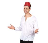DEGUISE TOI - Chapeau Fez feutrine adulte - Taille Unique - Rouge - Accessoires pour déguisement - - - Carnaval