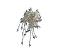Accessoire Cheveux Mariage 4pc Imitation Pearl Tassel Small Grip Clip Handmade Crystal Trendy Water Drop Women Hair Jewelry(A)