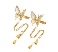 Accessoire Cheveux Mariage 6pcs Butterfly Hairpin Vintage Elegant Tassel Hair Clip Moving Bangs Side Trembling Headdress(6pcs gold Tassel)