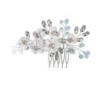 Accessoire Cheveux Mariage White Soft Ceramic Flower Women's Hair Comb Pearl Rhinestone Daily Clip Wedding Party Bridal Jewelry Headdress(J7244S)