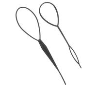 Accessoire Cheveux Tressés au Crochet, Outil Coiffure Noir 2 Pièces | Plastique, Facile à Utiliser pour Débutantes, Convient aux Queues de Cheval, Matins D'école, Réunions