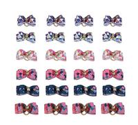 Accessoire Chien - Lot de 24 Accessoires Cheveux pour Animaux avec Élastiques, Design Mignon et Coloré, Idéal pour Petits, Moyens et Grands Chiens, Style Festif en Polyester