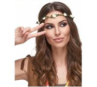 Accessoire - Couronne de fleurs blanches élastique adulte