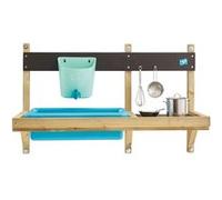 TP Toys Cuisine extérieure en bois 81 x 36 x 56 cm – réservoir à eau, ustensiles – vert