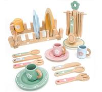 Accessoire Cuisine Enfant - 22 pièces, Accessoire Cuisine Enfant Bois Montessori - Tasses, Pour 3-8 Ans