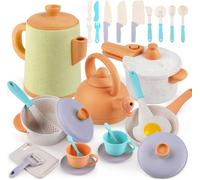 Accessoire Cuisine Enfant,31 Pièces Cuisine Enfant Ensemble,Jouet Casseroles Et Poêles Diverses Façons De Jouer,Dinette Enfant,Cadeaux De Vacances Pour Enfants De 3 4 5 6 Ans