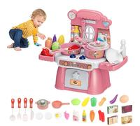 Accessoire Cuisine Enfant de 24 pièces Kit cuisine jouet vaisselle avec sons, lumières et eau, ensemble de jeu de rôle pour 3+ ans
