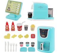 Accessoire Cuisine Enfant,Jouet Friteuse à Air Chaud, Caisse Enregistreuse et Machine à Café pour Enfants,Fonctions Musicales et de Changement de Couleur,Convient aux Enfants âgés de Trois ans et plus