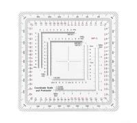 Accessoire d'arpentage d'ingénierie et de construction avec échelle de carte flexible et rapporteur, règle de coordonnées en acrylique conçue pour des calculs précis de distance et d'angle