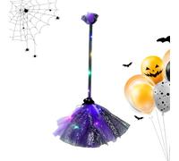 Accessoire de balai de sorcière d'Halloween, cosplay éclairé par LED | Balai de costume de sorcière d'Halloween | Pour femmes, filles, étudiants, maison hantée, cimetière, fête, escapade, salle