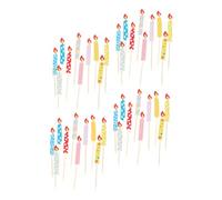 Accessoire de Bougie à Gâteau Noël 40 Pièces Papier Bois pour Gâteaux | Décor Cupcake, Messages au Dos Vierge, sans Résidu, Style Chic et Coloré pour Fêtes D'entreprise