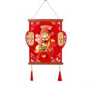 Accessoire de célébration de l'année du cheval avec dieu traditionnel de la richesse pour décoration murale (cheval)