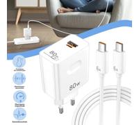 Accessoire de charge rapide pour smartphone, chargeur 80W avec câble Type-C de 1 m, compatibilité multi-appareils pour Honor X70 X60 Magic Series et Huawei Pura70, Mate 60 Pro