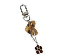 Accessoire de charme avec détails de pendentif en forme de cœur léopard et de fleur, accent en acrylique avec fermoir en métal à clip, décoration de fermeture éclair de 10 cm pour sacs, breloque à en