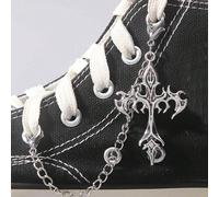 Accessoire de chaussure personnalisé croix de flamme gothique hip-hop, DIY, Halloween Taille UniqueBlocs de couleur,Imprimés aléatoiresAlliage de zinc