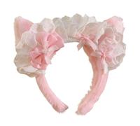 Accessoire De Cheveux Avec Nœud Papillon En Forme D'oreille De Chat Flou Bandeau Confortable Pour Un Usage Quotidien Bandeau En Polyester À La Mode Cosplay Anime