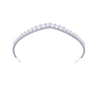 Accessoire de cheveux confortable élégant avec cristaux et perles - Design portable - Pour toute la journée - Serre-tête de mariée en oxyde de zirconium